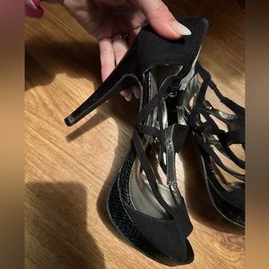 Sexy Black Strappy Heels - 8.5
